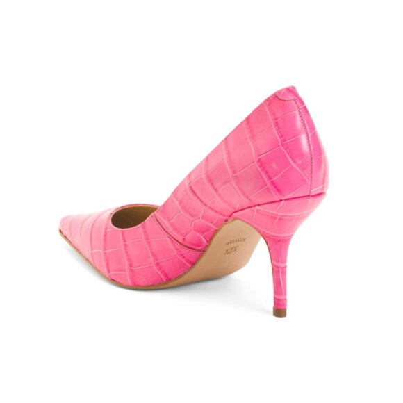 DUNE LONDON Pink Made In Brazil Bold Pointed Toe Pumps - Picture 2 of 2